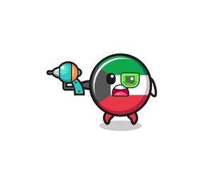 cute kuwait flag holding a future gun