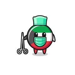surgeon kuwait flag mascot character