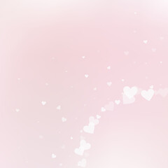 White heart love confettis. Valentine's day corner
