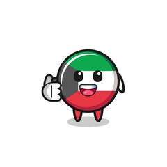kuwait flag mascot doing thumbs up gesture