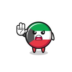 kuwait flag character doing stop gesture