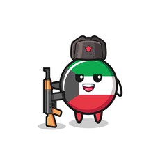 Fototapeta premium cute kuwait flag cartoon as Russian army