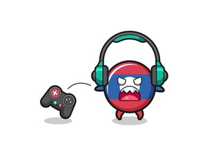 laos flag gamer mascot is angry