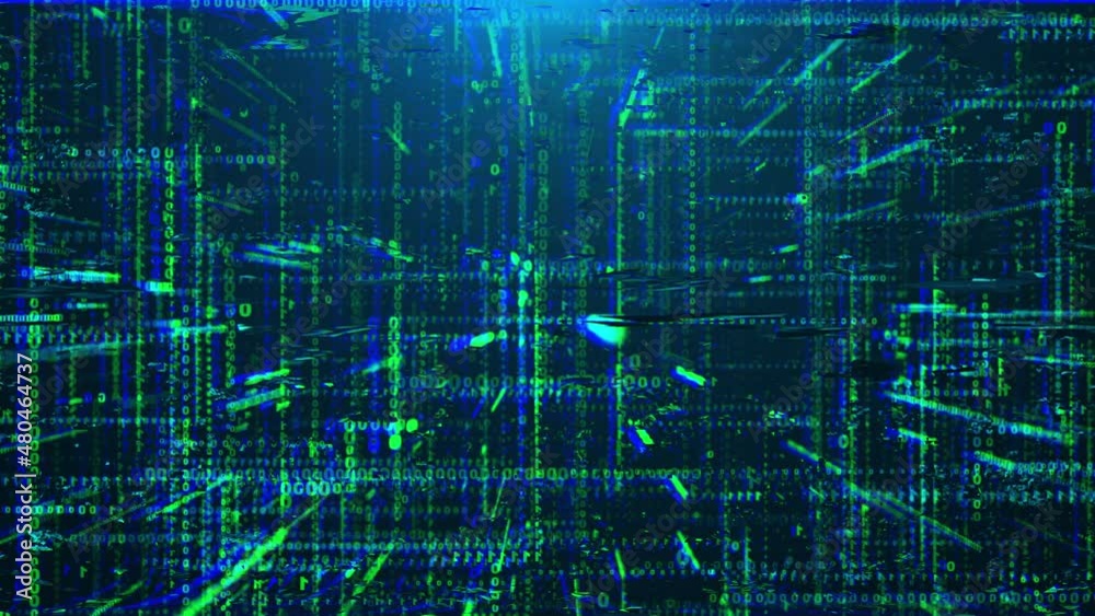 Poster transmission corruption 3d data render in cyber structure of matrix information. static failure with