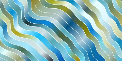 Light Blue, Yellow vector pattern with wry lines.