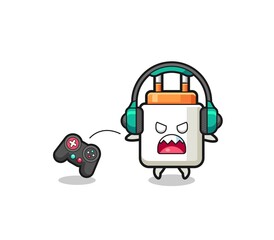 Fototapeta premium power adapter gamer mascot is angry