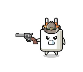 the power adapter cowboy shooting with a gun