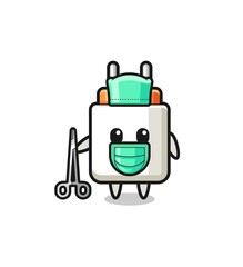 surgeon power adapter mascot character