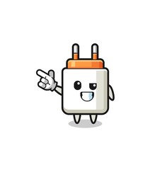 power adapter mascot pointing top left