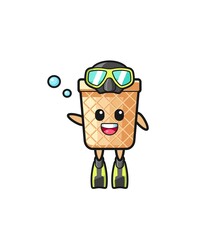 the waffle cone diver cartoon character