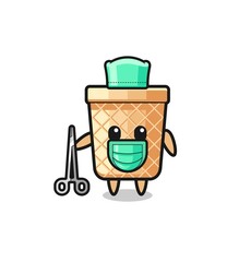 surgeon waffle cone mascot character