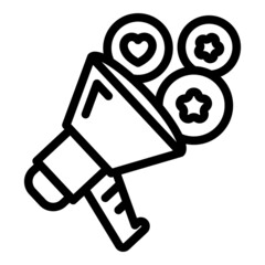 Influence loudspeaker icon outline vector. Media content