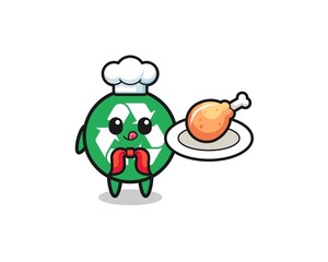 recycling fried chicken chef cartoon character