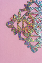 cut glitter paper shape on pink