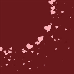 Obraz na płótnie Canvas Pink heart love confettis. Valentine's day corner