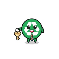 cute recycling as a real estate agent mascot