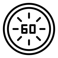 Hour time icon outline vector. Map clock