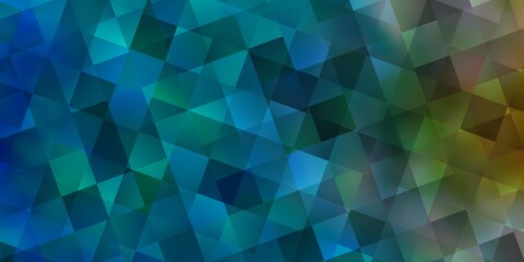 Light BLUE vector pattern with polygonal style with cubes.
