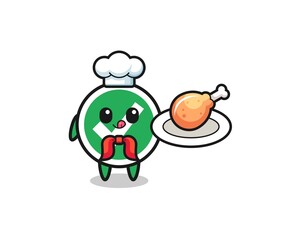 check mark fried chicken chef cartoon character