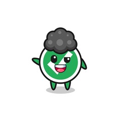 check mark character as the afro boy