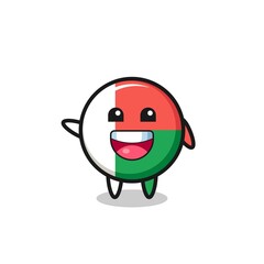 happy madagascar flag cute mascot character
