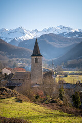 Fototapeta na wymiar Ercé village de montagne dans le département de l’Ariège en France