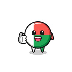 madagascar flag mascot doing thumbs up gesture