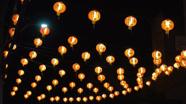 Chinese New Year lanterns are commonly decorated to celebrate. It is an important festival of Chinese people around the world.