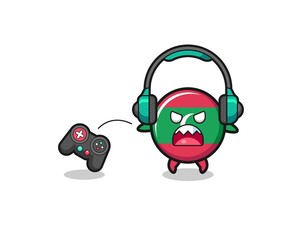maldives flag gamer mascot is angry