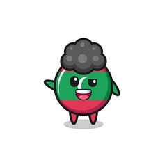maldives flag character as the afro boy