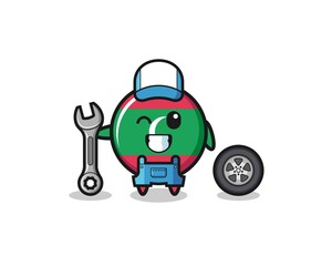 Fototapeta premium the maldives flag character as a mechanic mascot