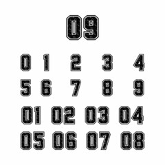 Classic Vintage Sport Jersey Number basketball set with number brush