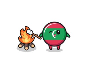 maldives flag character is burning marshmallow