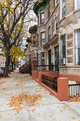 Brownstone houses in The Bronx.