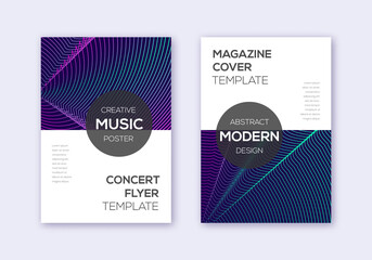 Fototapeta Modern cover design template set. Neon abstract li obraz