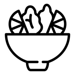 Vegan table icon outline vector. Food diet