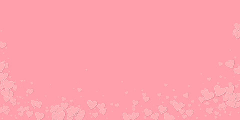 Pink heart love confettis. Valentine's day falling