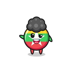 myanmar flag character as the afro boy