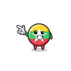 myanmar flag mascot pointing top left