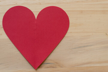 Fototapeta premium red heart on wooden background