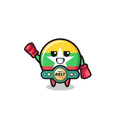 myanmar flag boxer mascot character