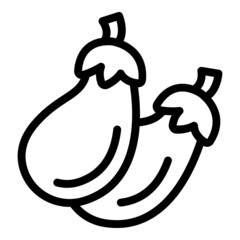Eggplant dinner icon outline vector. Diet food