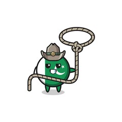 the pakistan flag cowboy with lasso rope