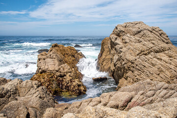 Waves Crashing on the California Coast at Pebble Beach