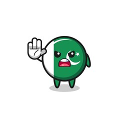 pakistan flag character doing stop gesture