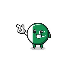 pakistan flag mascot pointing top left