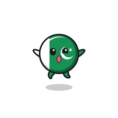 pakistan flag character is jumping gesture