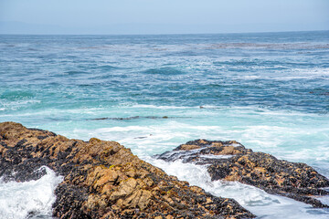 Waves Crashing on the California Coast at Pebble Beach