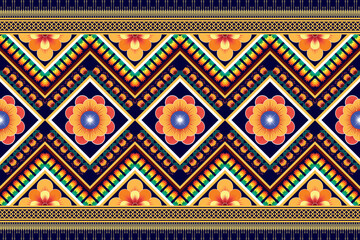 Tribal ethnic pattern design. Mandala seamless abstract traditional textile digital chevron Mexico African backdrop ornament geometry Aztec vector illustrations background folklore American style.