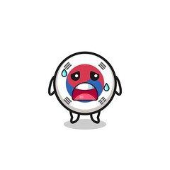 the fatigue cartoon of south korea flag